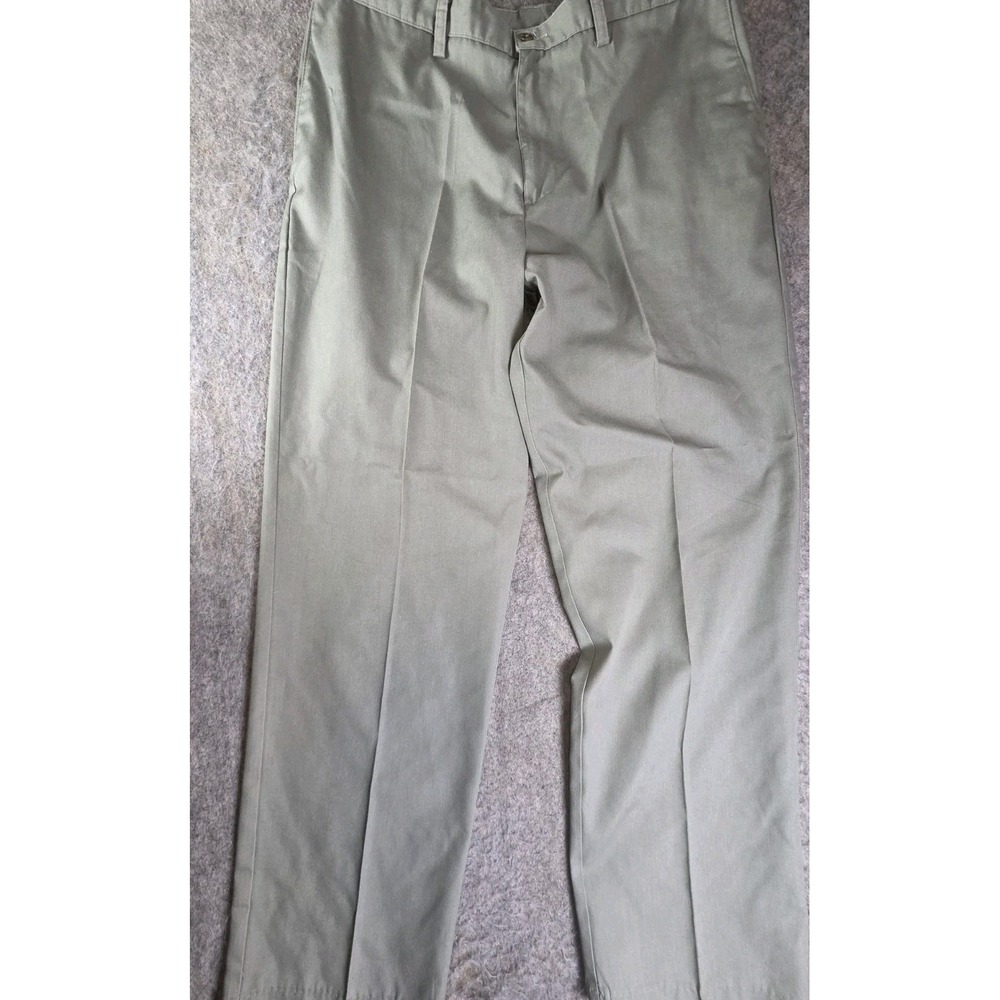 Haggar Chino Pants Mens 36x32 (Fits 33x30.5) Khaki Green Straight Black Label